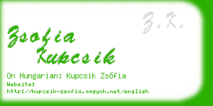 zsofia kupcsik business card