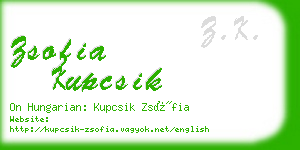 zsofia kupcsik business card